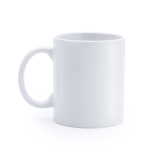 Taza de cerámica blanca