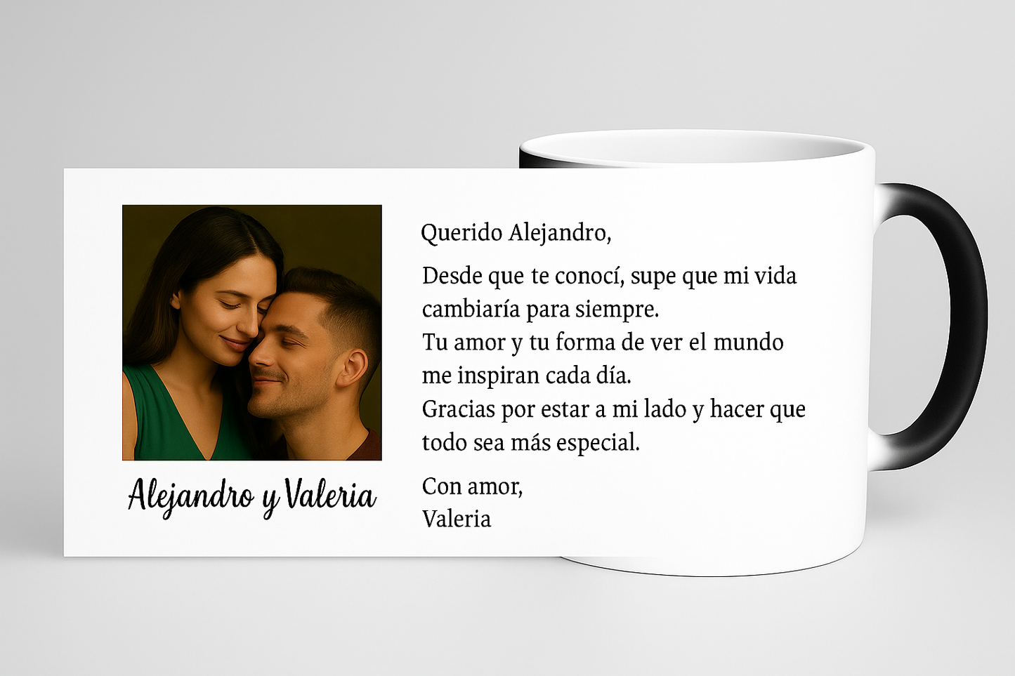 Taza mágica con dedicatoria