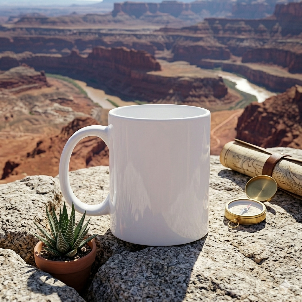 Taza de cerámica blanca