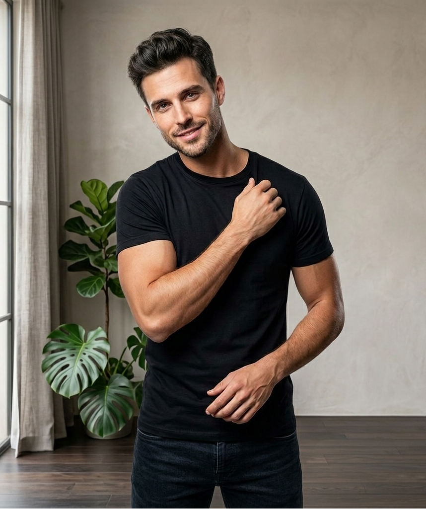 Camisetas Negra Hombre